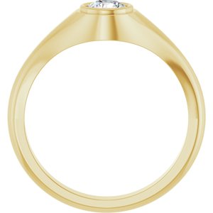10K Yellow Gold 5.2 mm Round Bezel-Set Ring Mounting – image 3