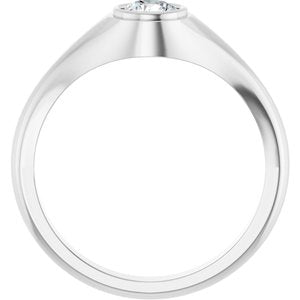14K White Gold 5.2 mm Round Bezel-Set Ring Mounting – image 3