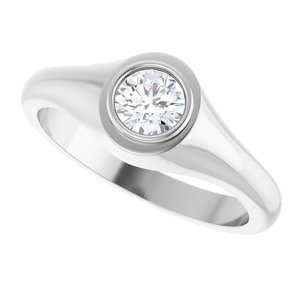 18K White Gold 5.2 mm Round Bezel-Set Ring Mounting – image 8
