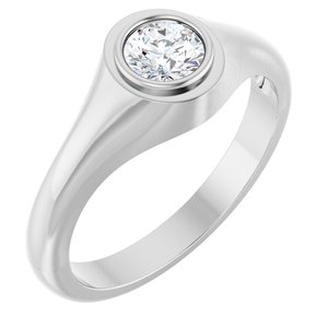 Platinum 5.2 mm Round Bezel-Set Ring Mounting