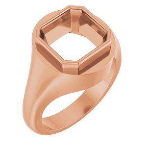 18K Rose Gold 10x10 mm Asscher Bezel-Set Ring Mounting – image 2