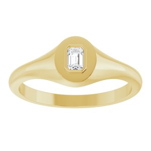 18K Yellow Gold 3.75x2.5 mm Emerald Bezel-Set Ring Mounting – image 5