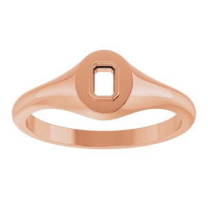 10K Rose Gold 3.75x2.5 mm Emerald Bezel-Set Ring Mounting – image 6