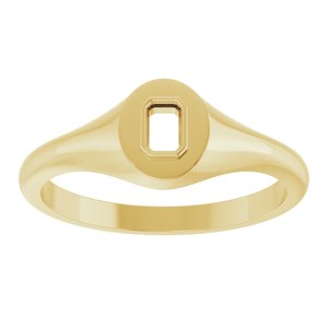 18K Yellow Gold 3.75x2.5 mm Emerald Bezel-Set Ring Mounting – image 6