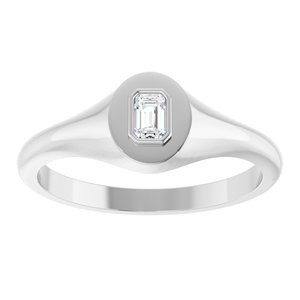 Sterling Silver 3.75x2.5 mm Emerald Bezel-Set Ring Mounting – image 5