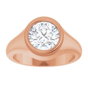 10K Rose Gold 8.8 mm Round Bezel-Set Ring Mounting – image 5
