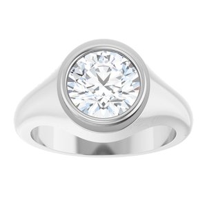 Continuum Sterling Silver 8.8 mm Round Bezel-Set Ring Mounting – image 5