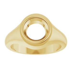18K Yellow Gold 8.8 mm Round Bezel-Set Ring Mounting – image 6