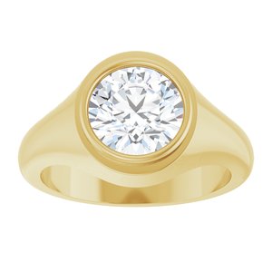 18K Yellow Gold 8.8 mm Round Bezel-Set Ring Mounting – image 5