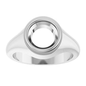 14K X1 White Gold 8.8 mm Round Bezel-Set Ring Mounting – image 6