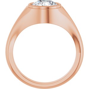 14K Rose Gold 8.8 mm Round Bezel-Set Ring Mounting – image 3