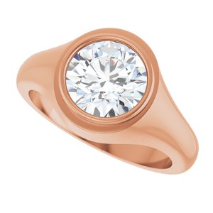 10K Rose Gold 8.8 mm Round Bezel-Set Ring Mounting – image 8