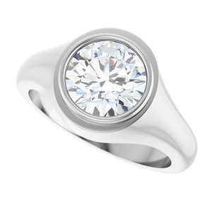 14K X1 White Gold 8.8 mm Round Bezel-Set Ring Mounting – image 8