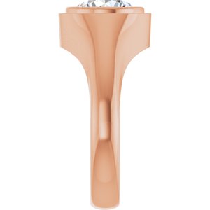 14K Rose Gold 8.8 mm Round Bezel-Set Ring Mounting – image 7