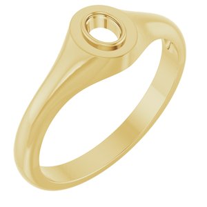 10K Yellow Gold 4x3 mm Oval Bezel-Set Ring Mounting – image 2