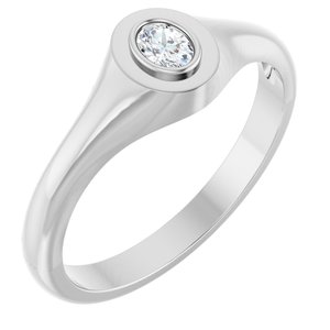 Sterling Silver 4x3 mm Oval Bezel-Set Ring Mounting