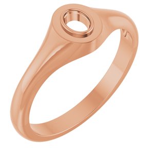14K Rose Gold 4x3 mm Oval Bezel-Set Ring Mounting – image 2