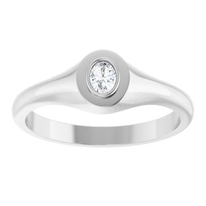 14K X1 White Gold 4x3 mm Oval Bezel-Set Ring Mounting – image 5