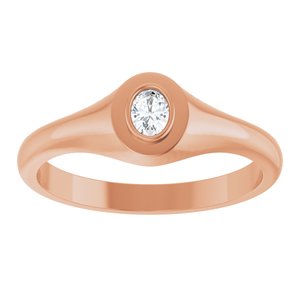 10K Rose Gold 4x3 mm Oval Bezel-Set Ring Mounting – image 5