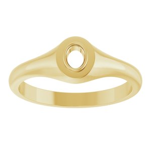 14K Yellow Gold 4x3 mm Oval Bezel-Set Ring Mounting – image 6
