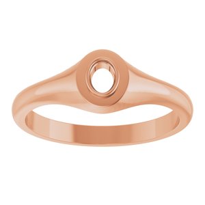 14K Rose Gold 4x3 mm Oval Bezel-Set Ring Mounting – image 6