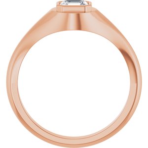 18K Rose Gold 5x5 mm Asscher Bezel-Set Ring Mounting – image 3