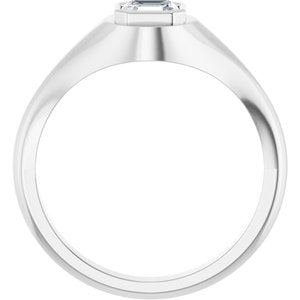 10K White Gold 5x5 mm Asscher Bezel-Set Ring Mounting – image 3