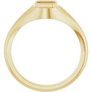 18K Yellow Gold 5x5 mm Asscher Bezel-Set Ring Mounting – image 4