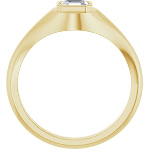 14K Yellow Gold 5x5 mm Asscher Bezel-Set Ring Mounting – image 3
