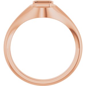 18K Rose Gold 5x5 mm Asscher Bezel-Set Ring Mounting – image 4