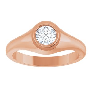 10K Rose Gold 5.5 mm Round Bezel-Set Ring Mounting – image 5