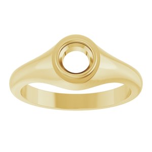 18K Yellow Gold 5.5 mm Round Bezel-Set Ring Mounting – image 6