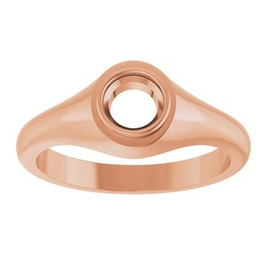 14K Rose Gold 5.5 mm Round Bezel-Set Ring Mounting – image 6