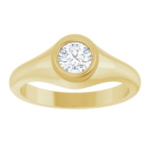 18K Yellow Gold 5.5 mm Round Bezel-Set Ring Mounting – image 5