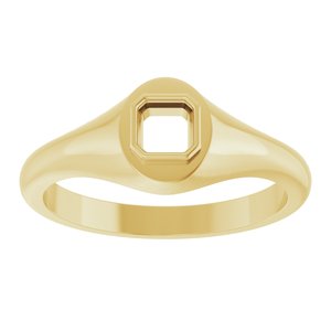 10K Yellow Gold 4x4 mm Asscher Bezel-Set Ring Mounting – image 6
