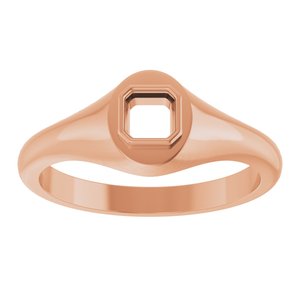 14K Rose Gold 4x4 mm Asscher Bezel-Set Ring Mounting – image 6