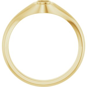 14K Yellow Gold 3x3 mm Cushion Bezel-Set Ring Mounting – image 4