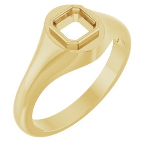 14K Yellow Gold 5x5 mm Asscher Bezel-Set Ring Mounting – image 2