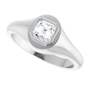 Sterling Silver 5x5 mm Asscher Bezel-Set Ring Mounting – image 8