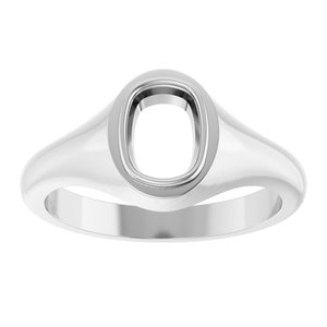 10K White Gold 7.5x5.5 mm Elongated Cushion Bezel-Set Ring Mounting – image 6