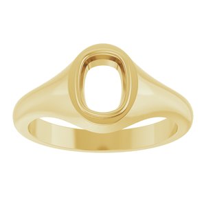 10K Yellow Gold 7.5x5.5 mm Elongated Cushion Bezel-Set Ring Mounting – image 6