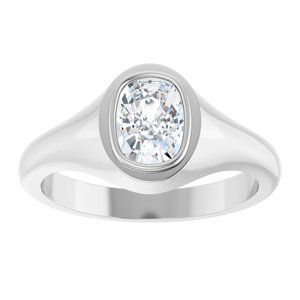 Continuum Sterling Silver 7.5x5.5 mm Elongated Cushion Bezel-Set Ring Mounting – image 5