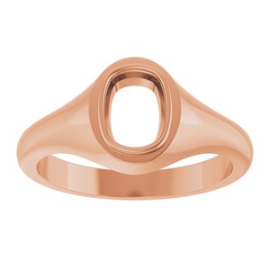 14K Rose Gold 7.5x5.5 mm Elongated Cushion Bezel-Set Ring Mounting – image 6