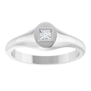 Platinum 3x3 mm Square Bezel-Set Ring Mounting – image 5