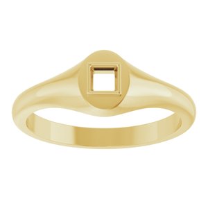 18K Yellow Gold 3x3 mm Square Bezel-Set Ring Mounting – image 6