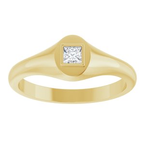 10K Yellow Gold 3x3 mm Square Bezel-Set Ring Mounting – image 5