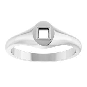Continuum Sterling Silver 3x3 mm Square Bezel-Set Ring Mounting – image 6