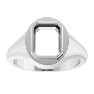 Continuum Sterling Silver 9x7 mm Emerald Bezel-Set Ring Mounting – image 6