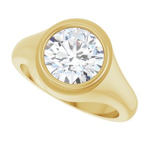 18K Yellow Gold 9.4 mm Round Bezel-Set Ring Mounting – image 8