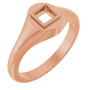 10K Rose Gold 4x4 mm Square Bezel-Set Ring Mounting – image 2